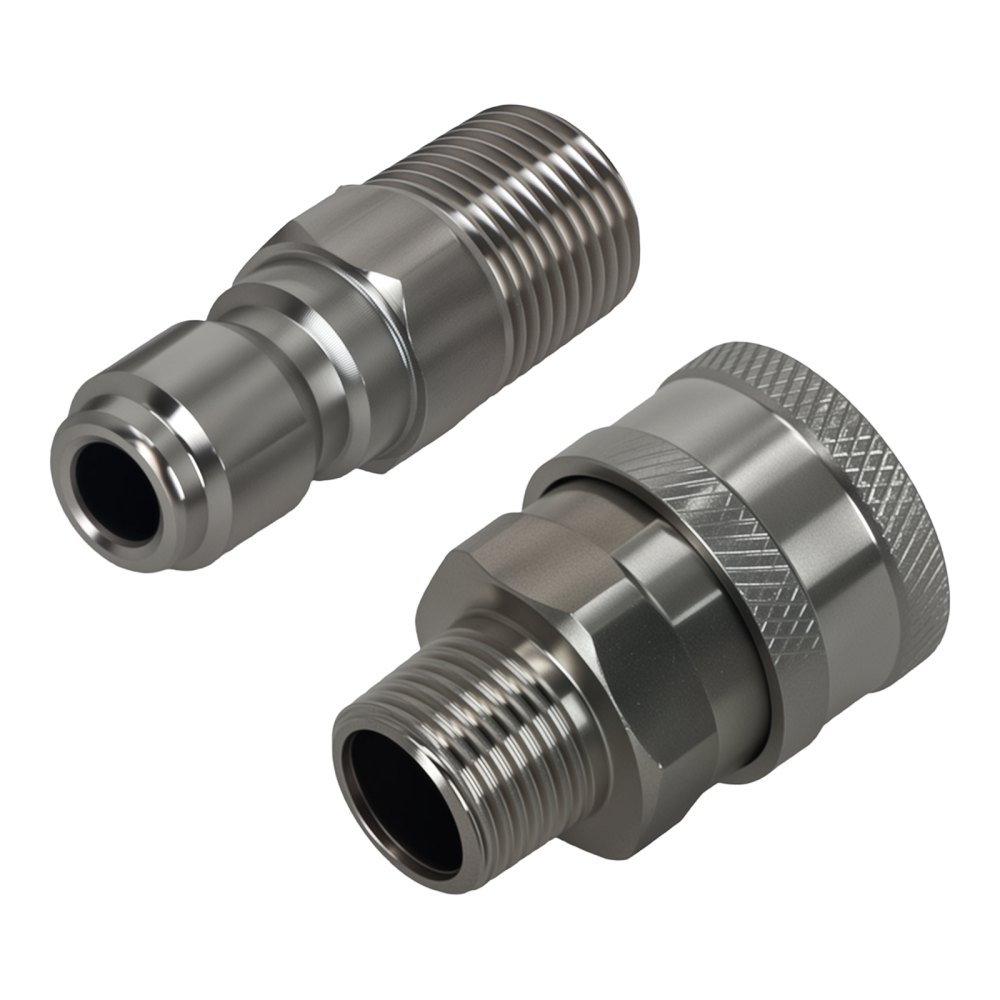 3/8 Male NPT Quick Connect Pressure Washer Adapter Plug Socket Set 4 Piece