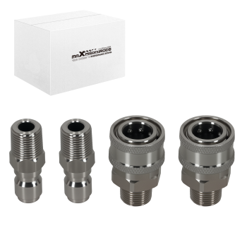3/8 Male NPT Quick Connect Pressure Washer Adapter Plug Socket Set 4 Piece