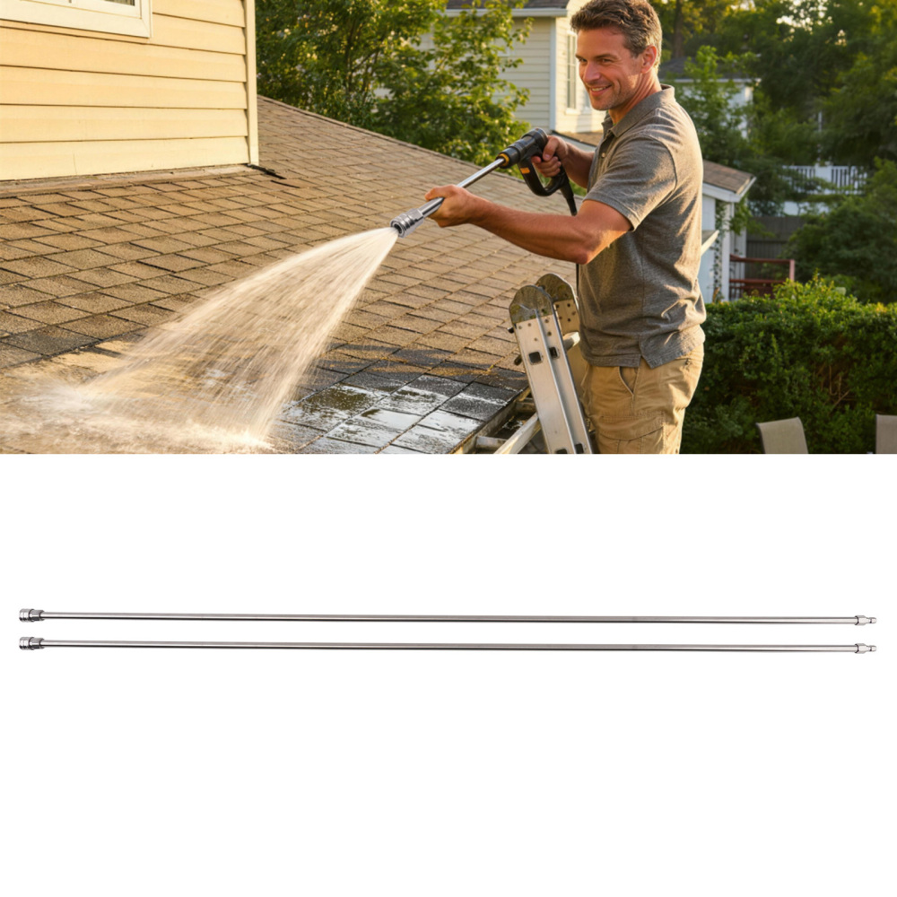 2 Pack 60in Pressure Washer Extension Wand Bar 1/4 QC Stainless Steel 10ft