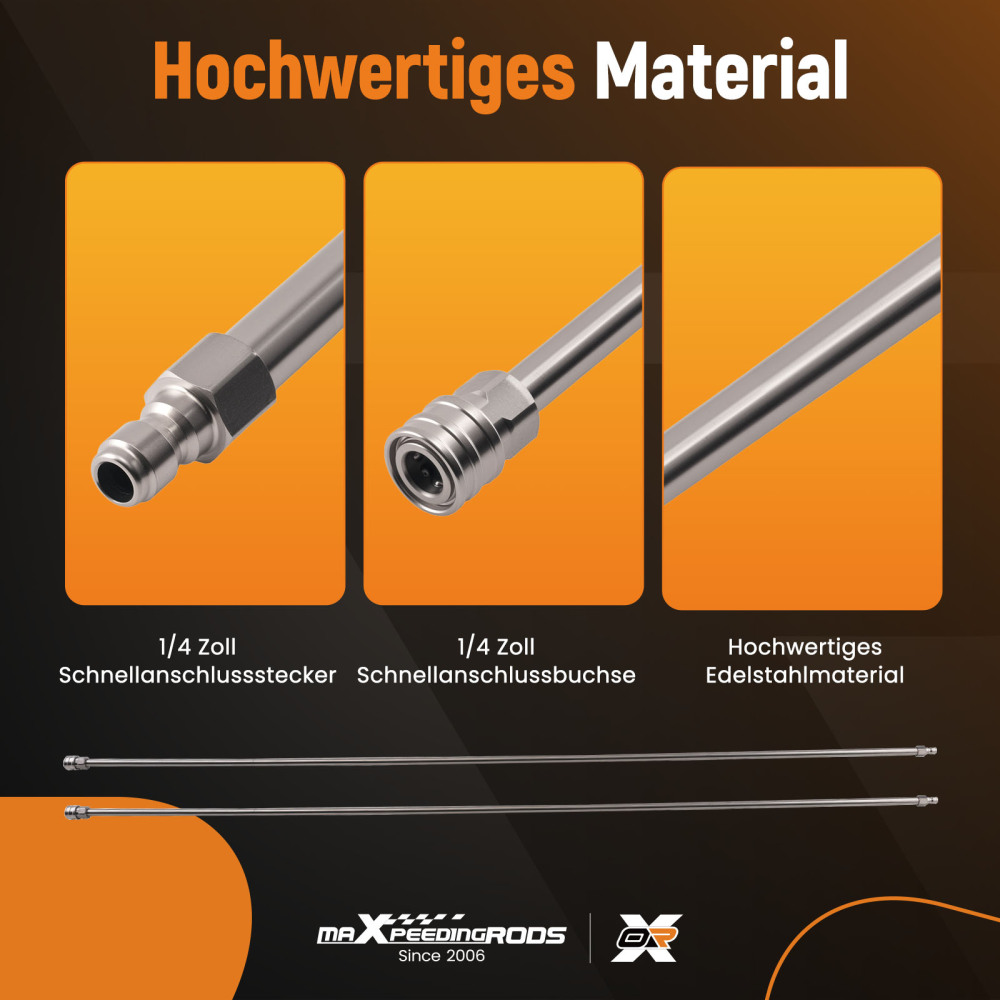 2 Pack 60in Pressure Washer Extension Wand Bar 1/4 QC Stainless Steel 10ft