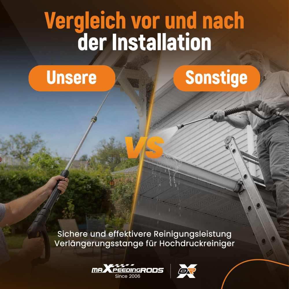 2 Pack 60in Pressure Washer Extension Wand Bar 1/4 QC Stainless Steel 10ft