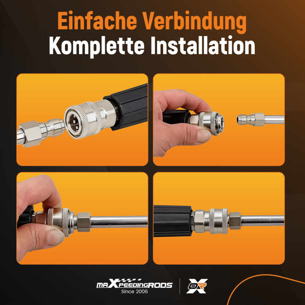 2 Pack 60in Pressure Washer Extension Wand Bar 1/4 QC Stainless Steel 10ft