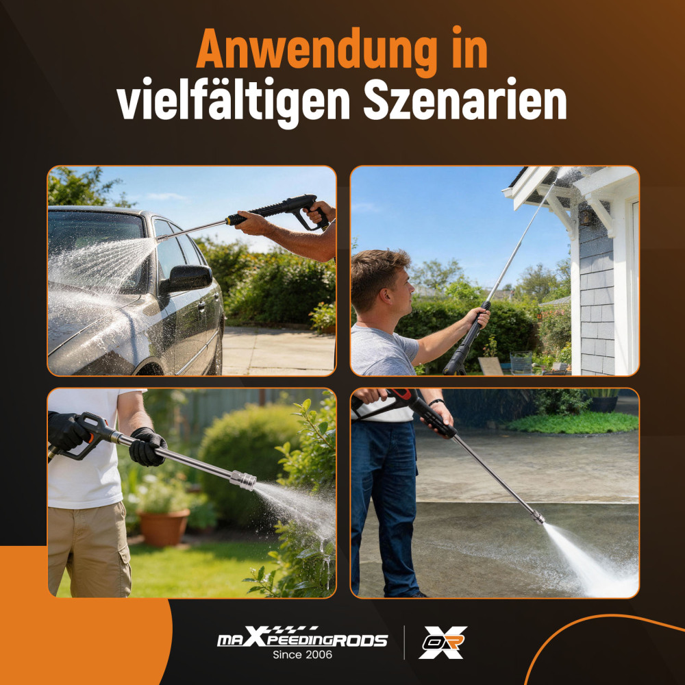 2 Pack 60in Pressure Washer Extension Wand Bar 1/4 QC Stainless Steel 10ft