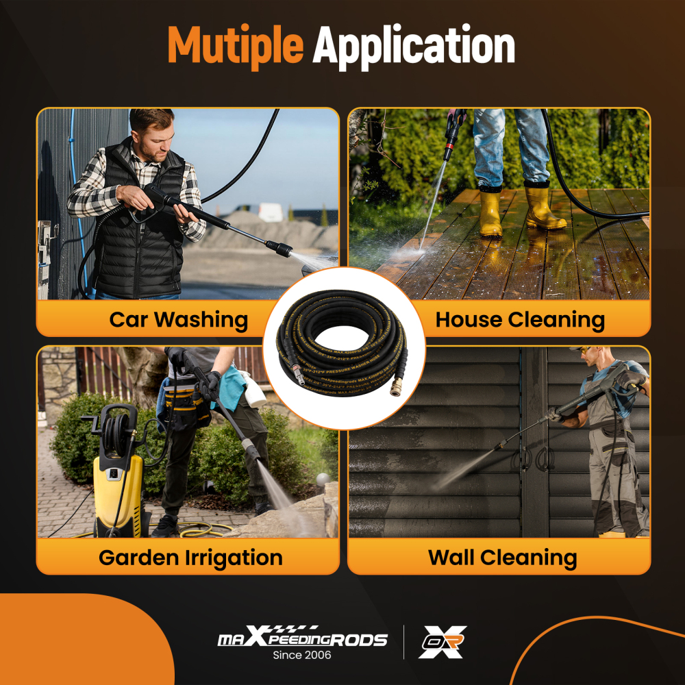 100 Feet Flexible Pressure Washer Hose 3/8 4200PSI for Simpson compatible for Honda Karcher