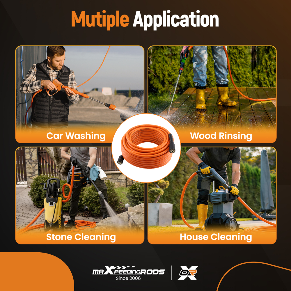 5800 PSI Pressure Washer Hose Super Flexible 1/4 M22-14MM Fittings