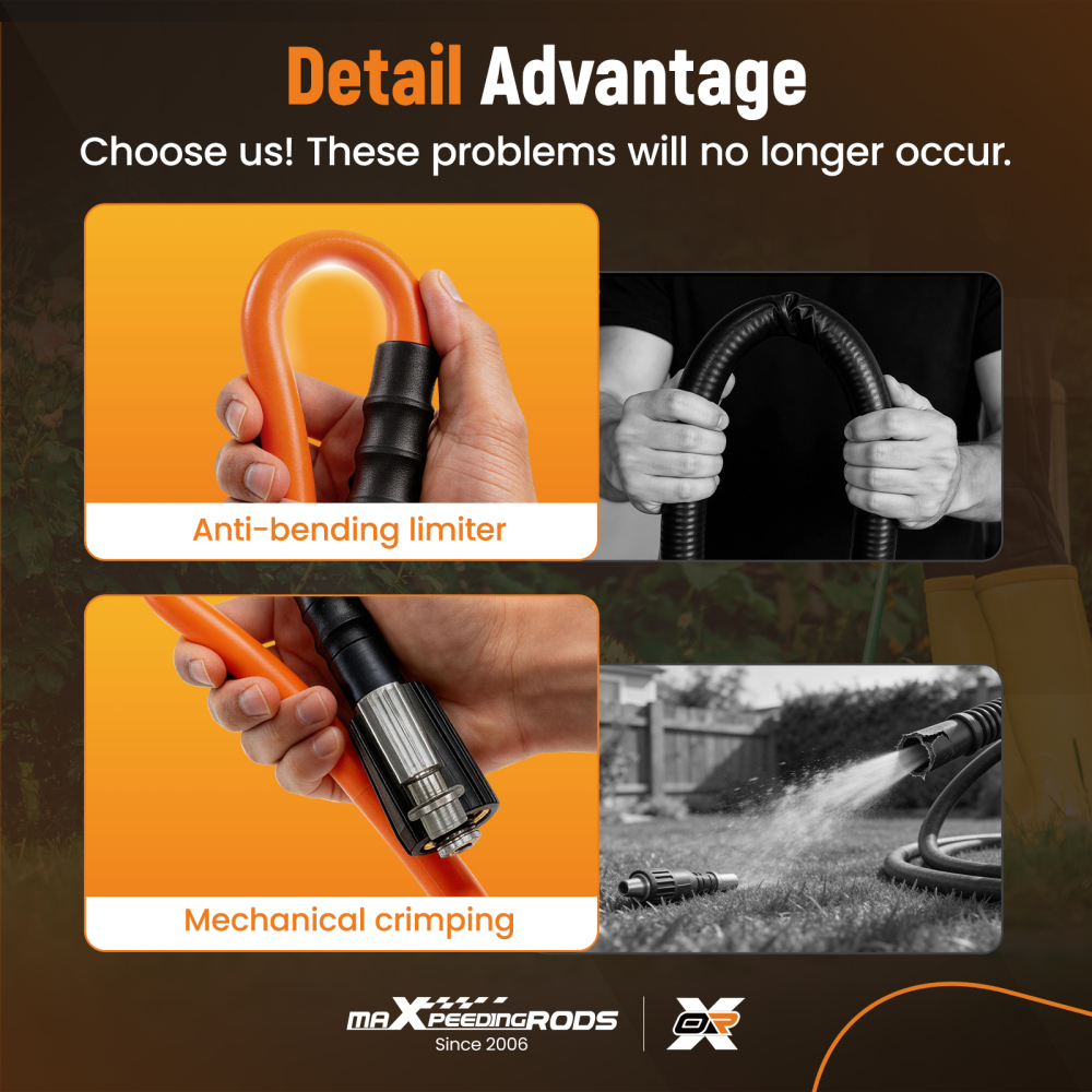 25 FT x 1/4 5800 MAX PSI High Pressure Washer Replacement Hose Extension Hose