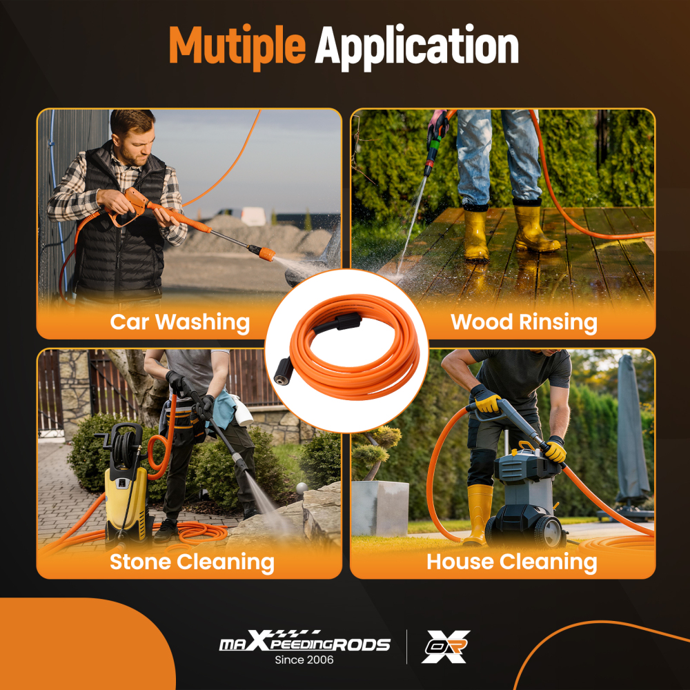 25 FT x 1/4 5800 MAX PSI High Pressure Washer Replacement Hose Extension Hose