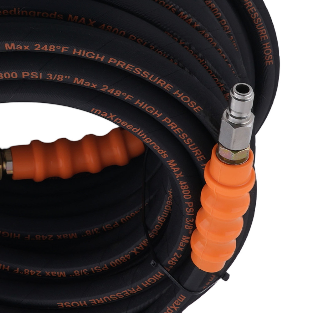 3/8 4800PSI Pressure Washer Hose 75FT with Swivel Quick Connect Max 248°F