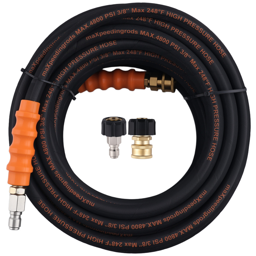 3/8 4800PSI Pressure Washer Hose 75FT with Swivel Quick Connect Max 248°F