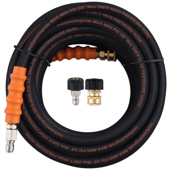 3/8 4800PSI Pressure Washer Hose 75FT with Swivel Quick Connect Max 248°F