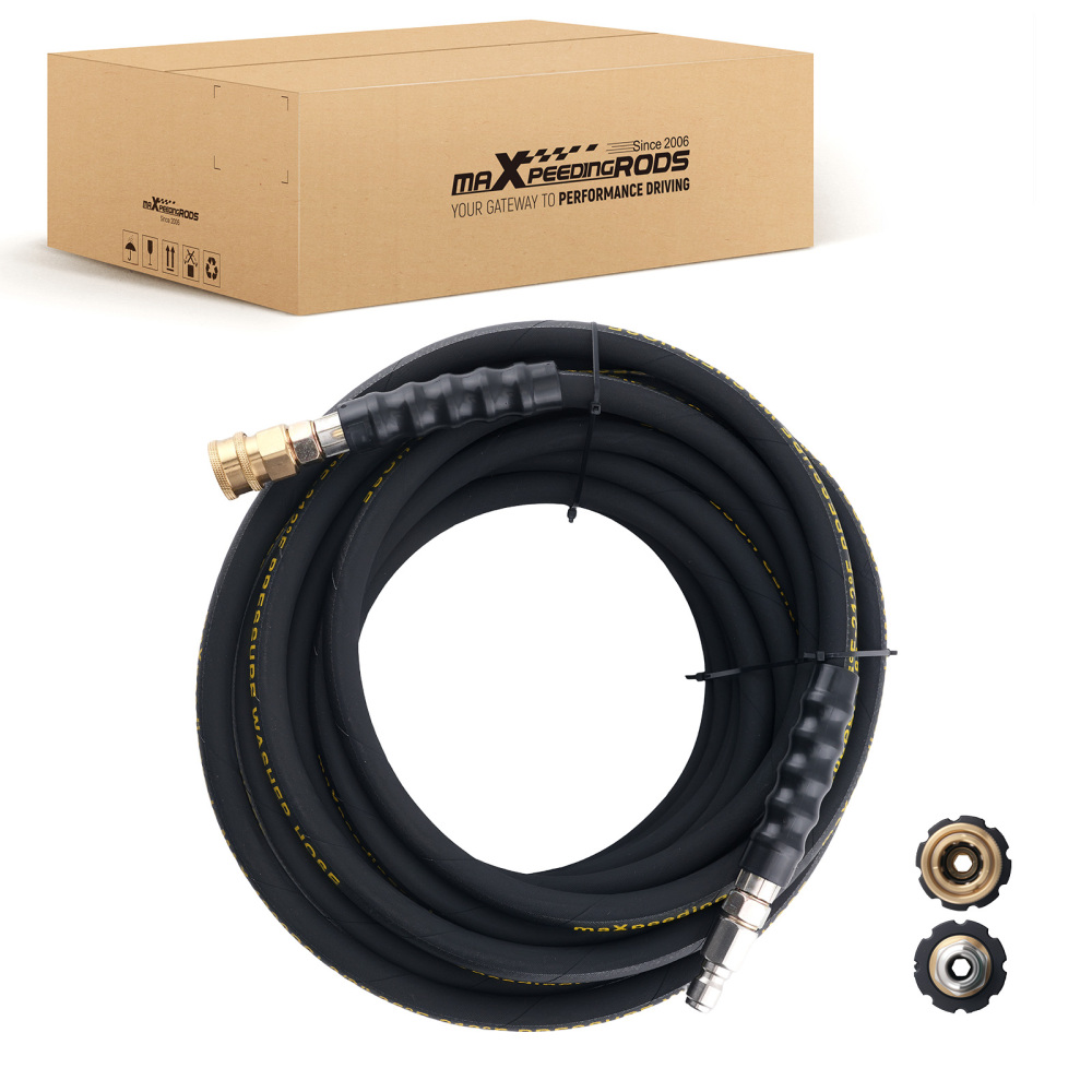 50ft 3/8 Pressure Washer Hose 4200PSI M22 Quick Connect Kink Resistant