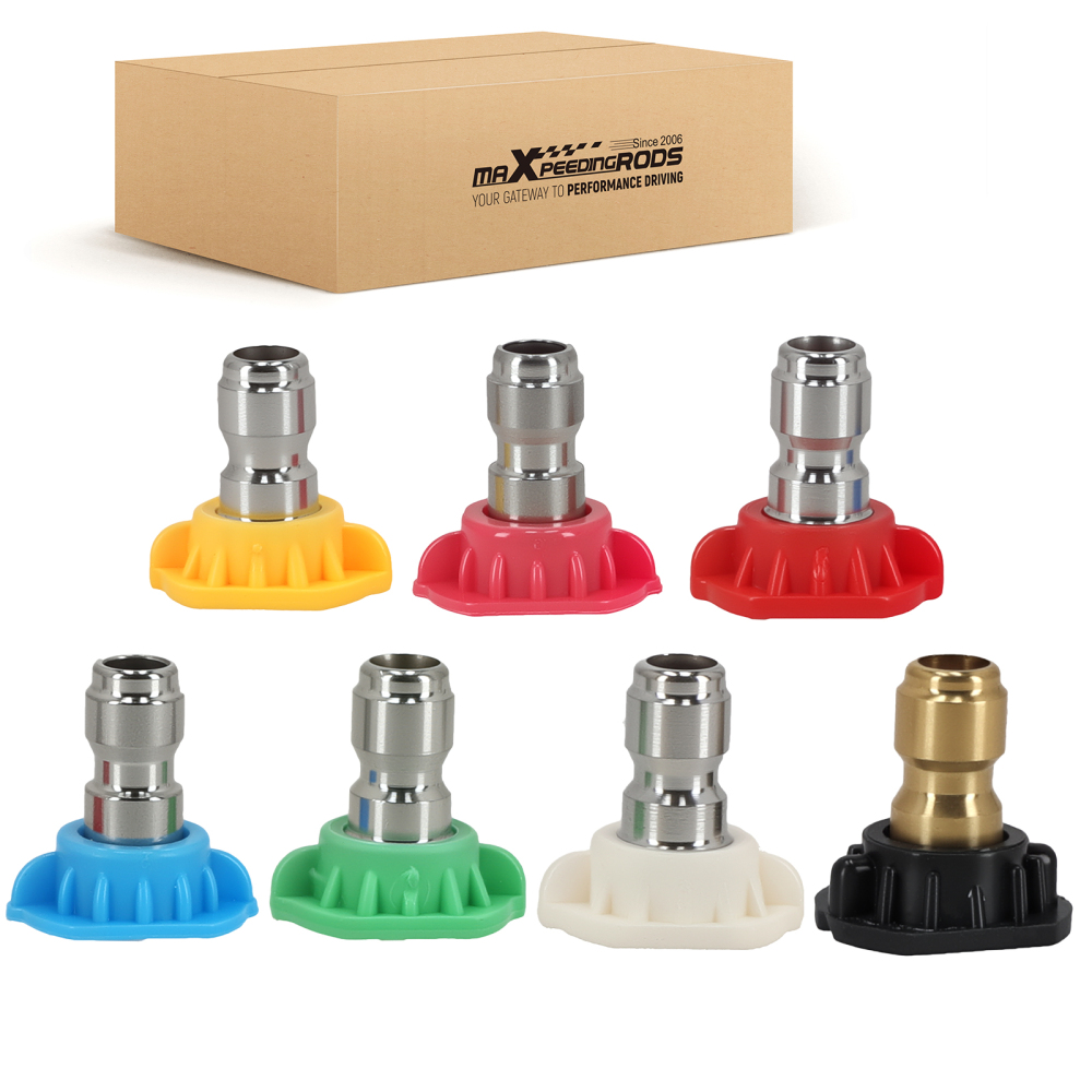 4000PSI Pressure Washer Nozzle Tips 1/4 Quick Connect 7 Angles Stainless