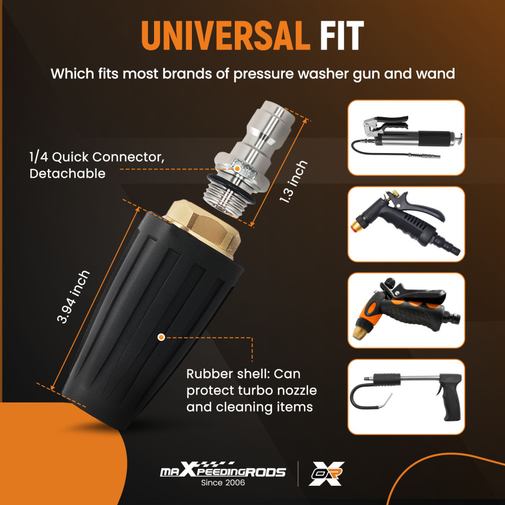 High Pressure Washer Turbo Nozzle Head Max 4000 PSI 1/4 Quick Connect