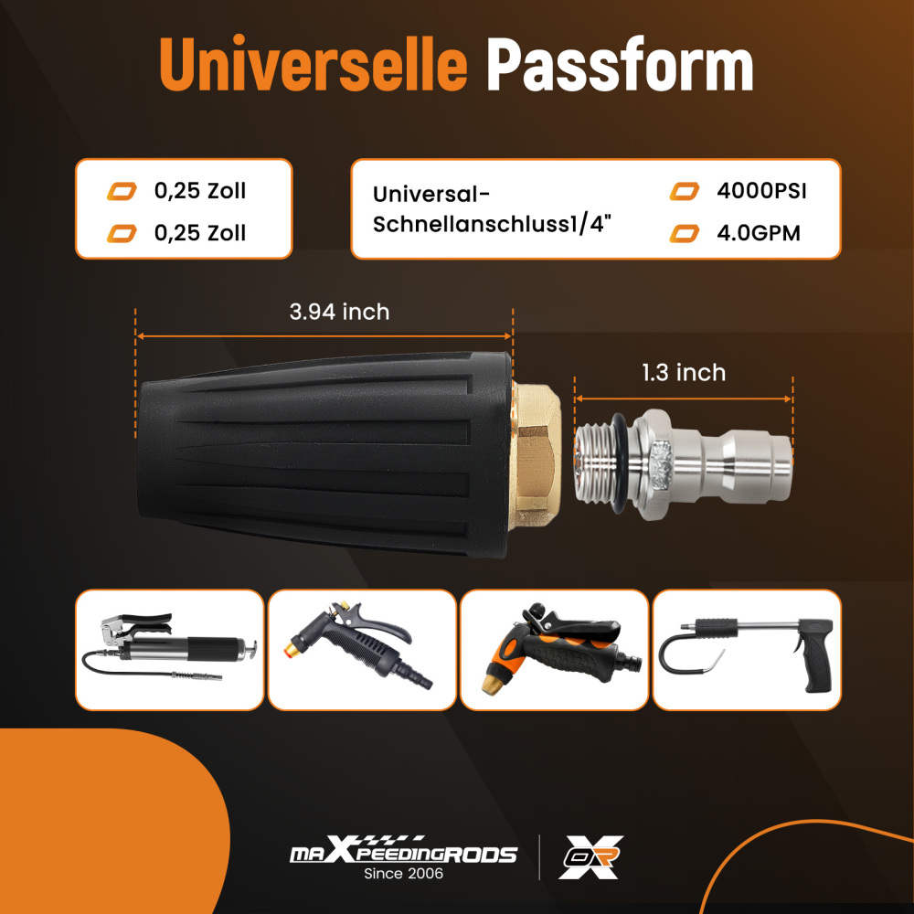 High Pressure Washer Turbo Nozzle Head Max 4000 PSI 1/4 Quick Connect