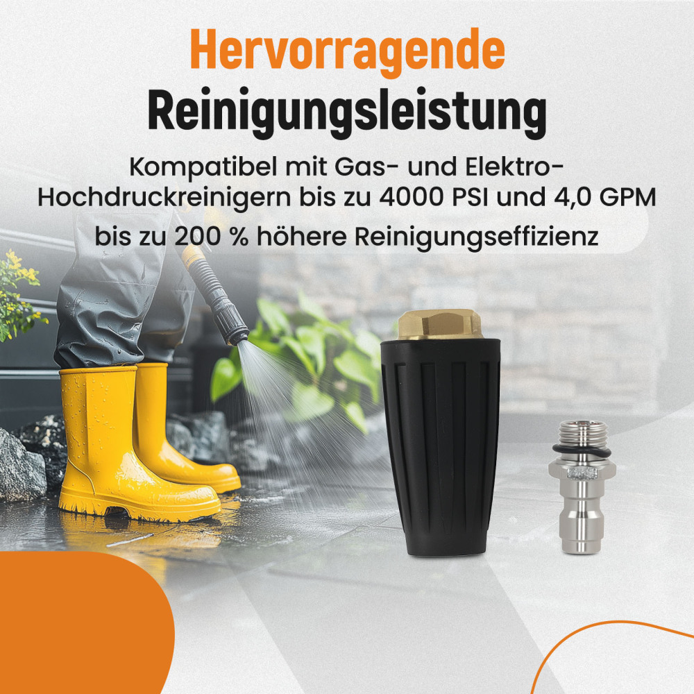 High Pressure Washer Turbo Nozzle Head Max 4000 PSI 1/4 Quick Connect