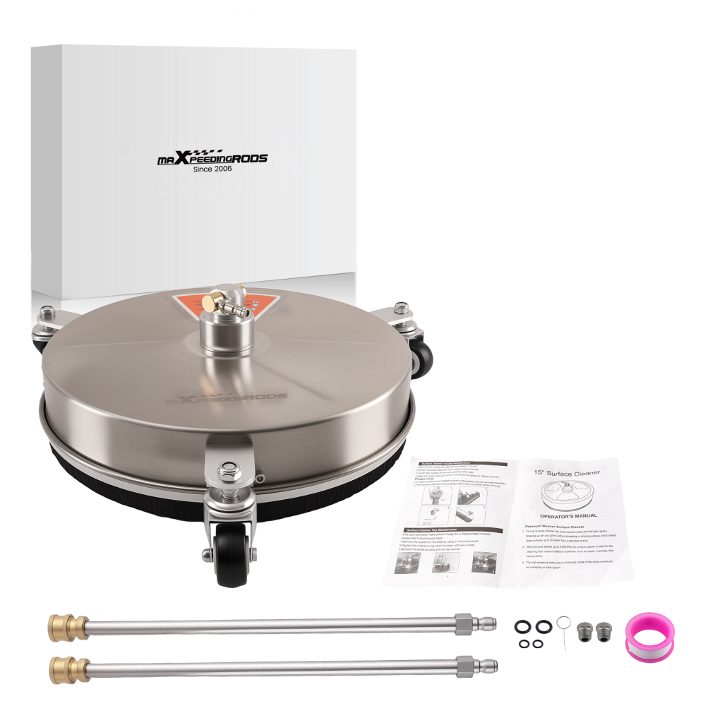 15 4200PSI Pressure Washer Surface Cleaner Stainless Steel With Extension Wands