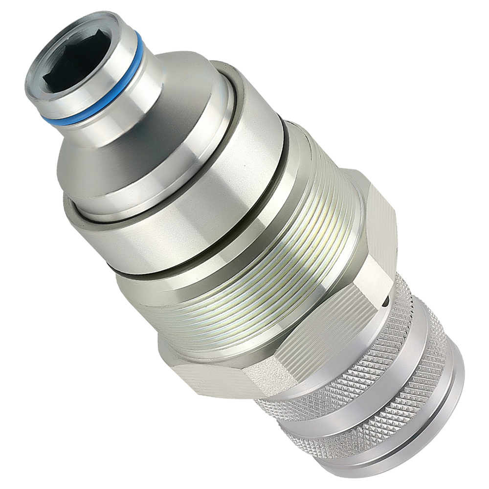 MaleFemale Flat Face Hydraulic Coupler Kit compatible for Bobcat 7246802 7246799 7249643