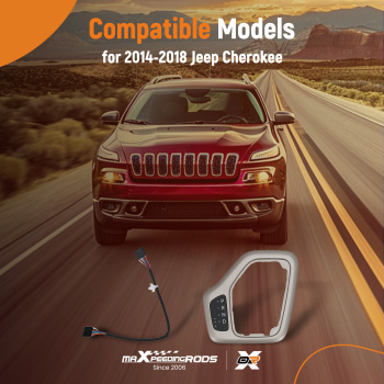 Transmission Shifter Bezel with Harness compatible for Jeep Cherokee 2014-2018 68413957AA