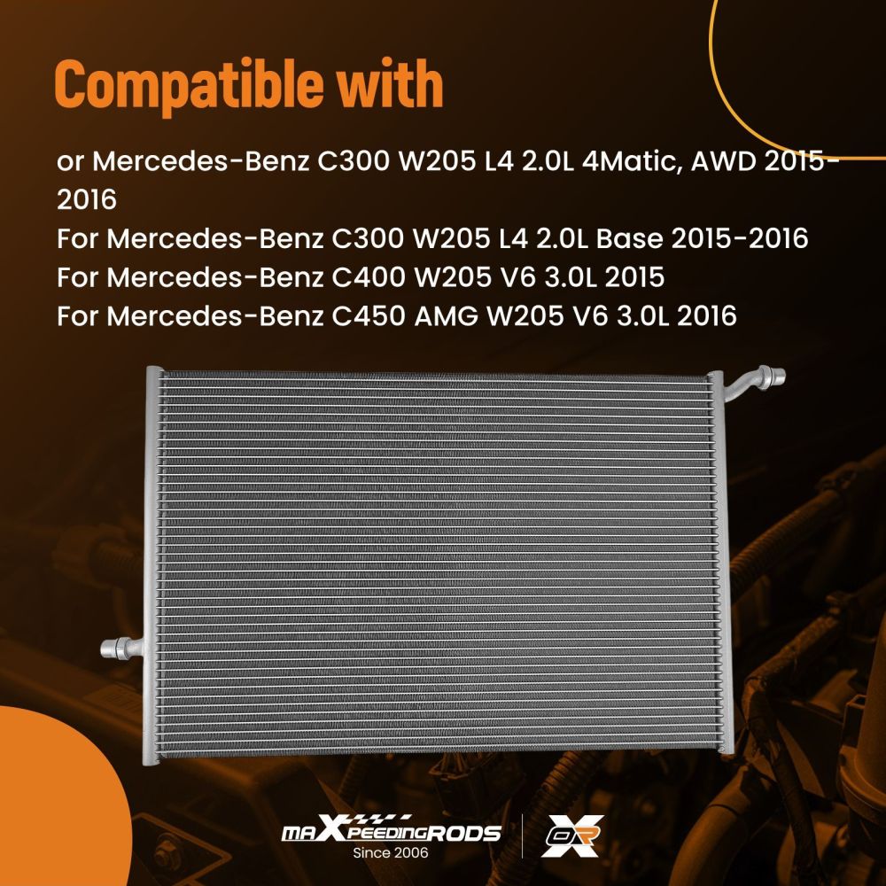 Radiatore Alluminio Auto compatibile per Mercedes-Benz C300/C450 W205 2.0L/3.0L 2015-2016