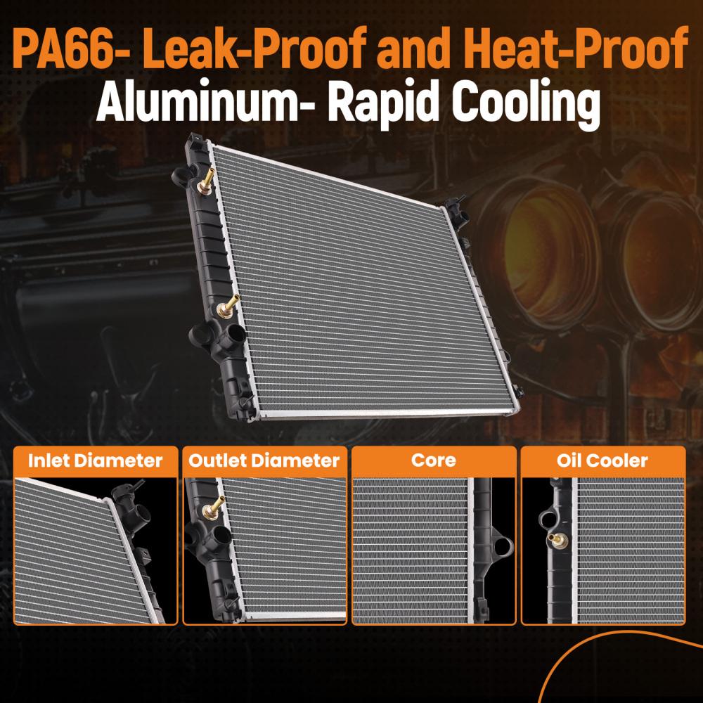 Engine Coolant Radiator Assembly compatible for Toyota Tacoma 2.7 3.5L CU13565 2016 - 2023