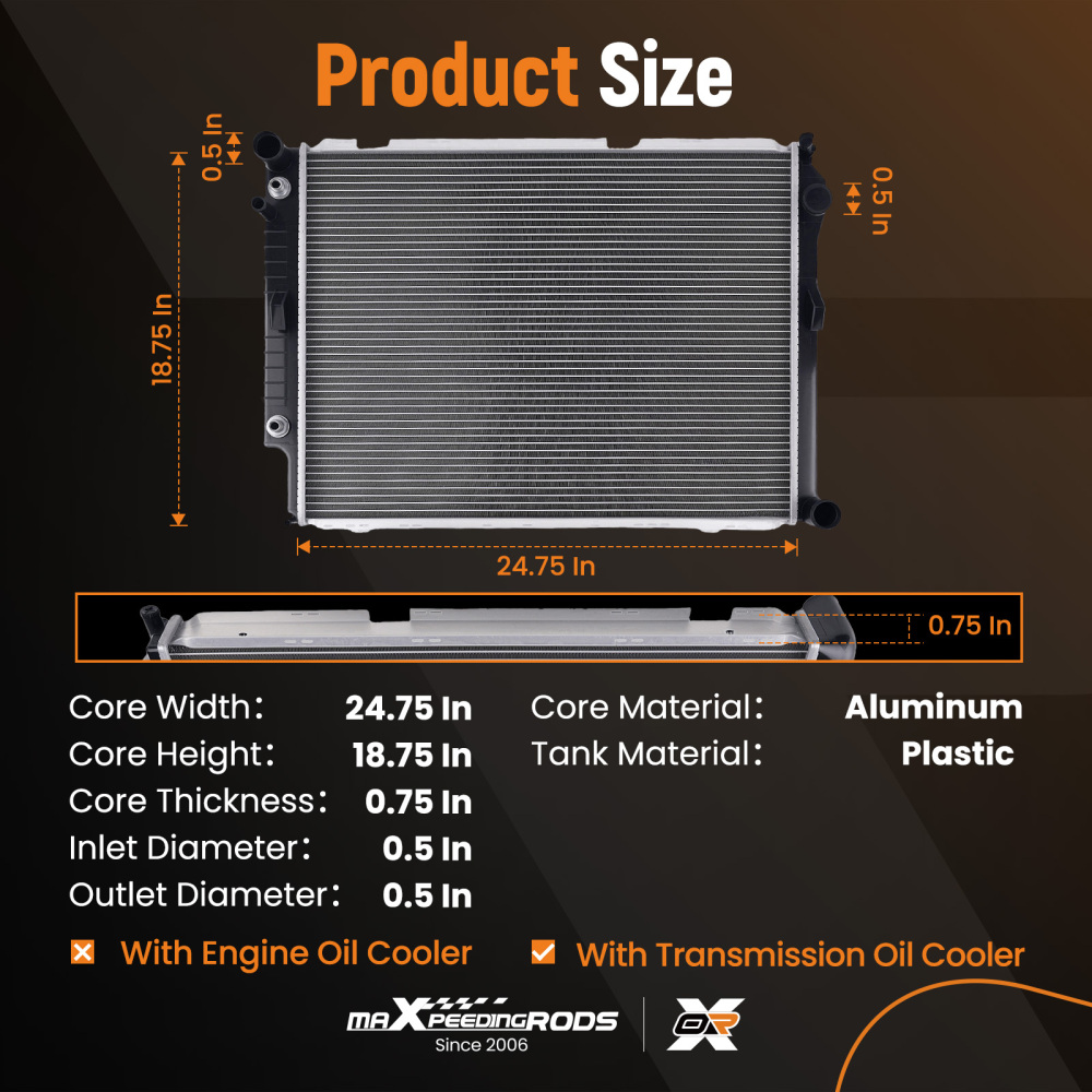 Cooling Radiator compatible for Mercedes E320 3.2L 1998-2002 CU2290 With Trans Cooler