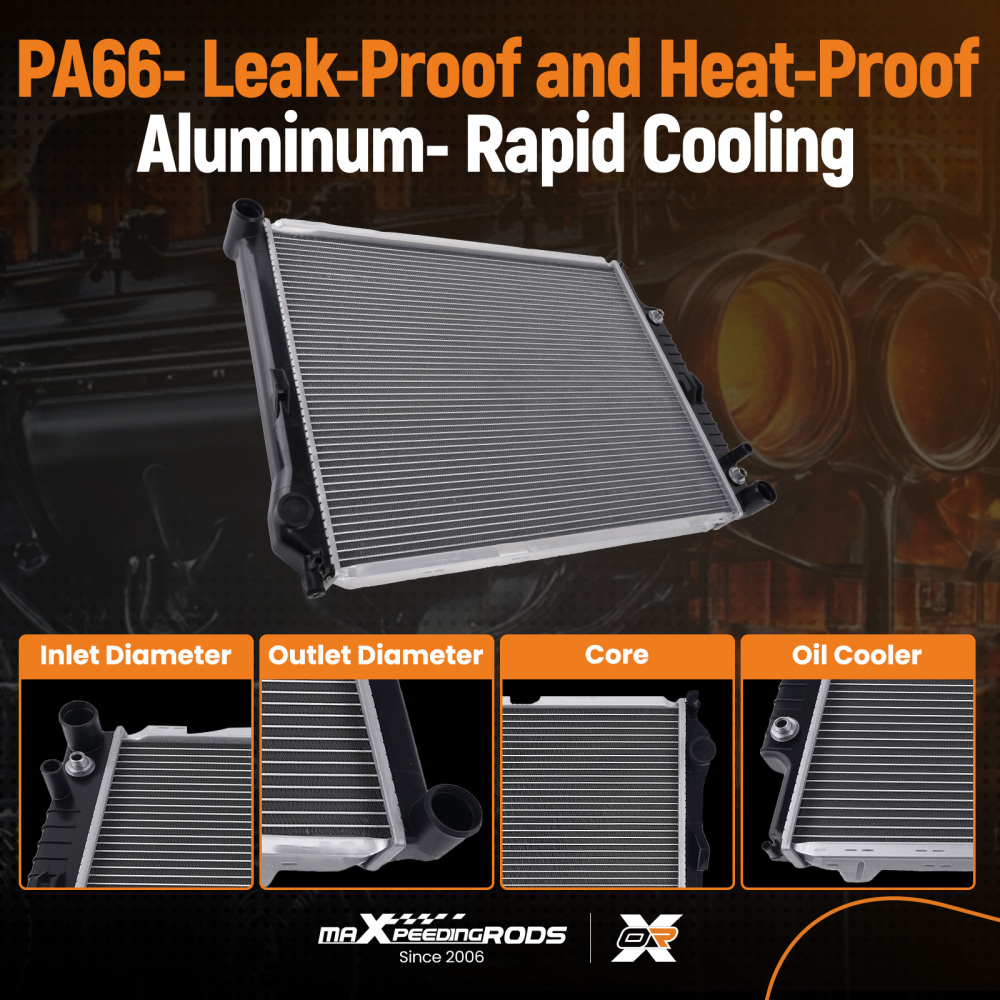 Cooling Radiator compatible for Mercedes E320 3.2L 1998-2002 CU2290 With Trans Cooler