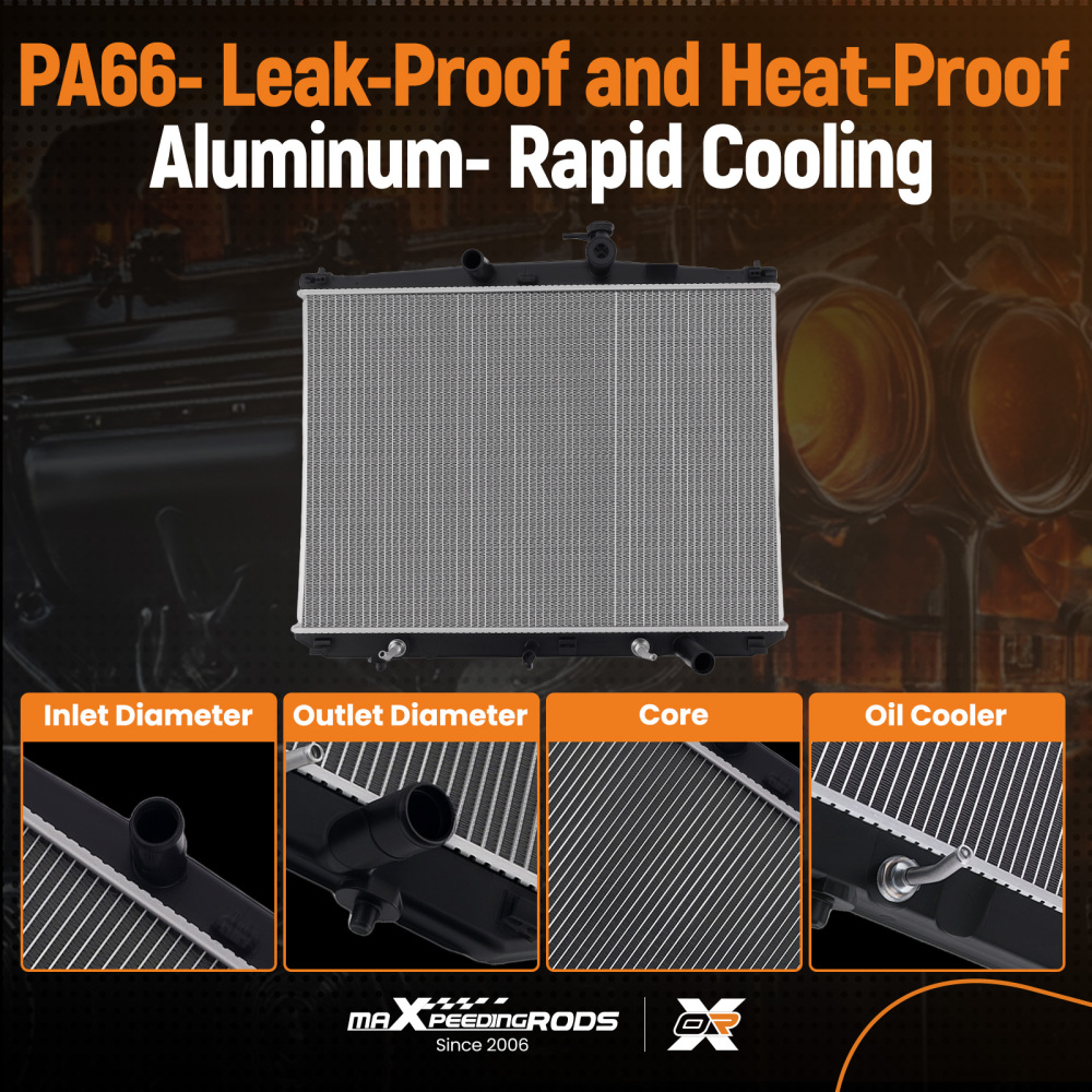 Aluminum Core Radiator compatible for Toyota Highlander 3.5L 2.7L 2014-2016 164000P440 AT