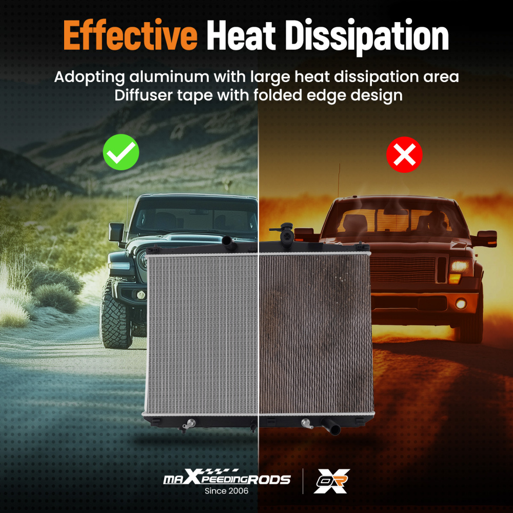 Aluminum Core Radiator compatible for Toyota Highlander 3.5L 2.7L 2014-2016 164000P440 AT