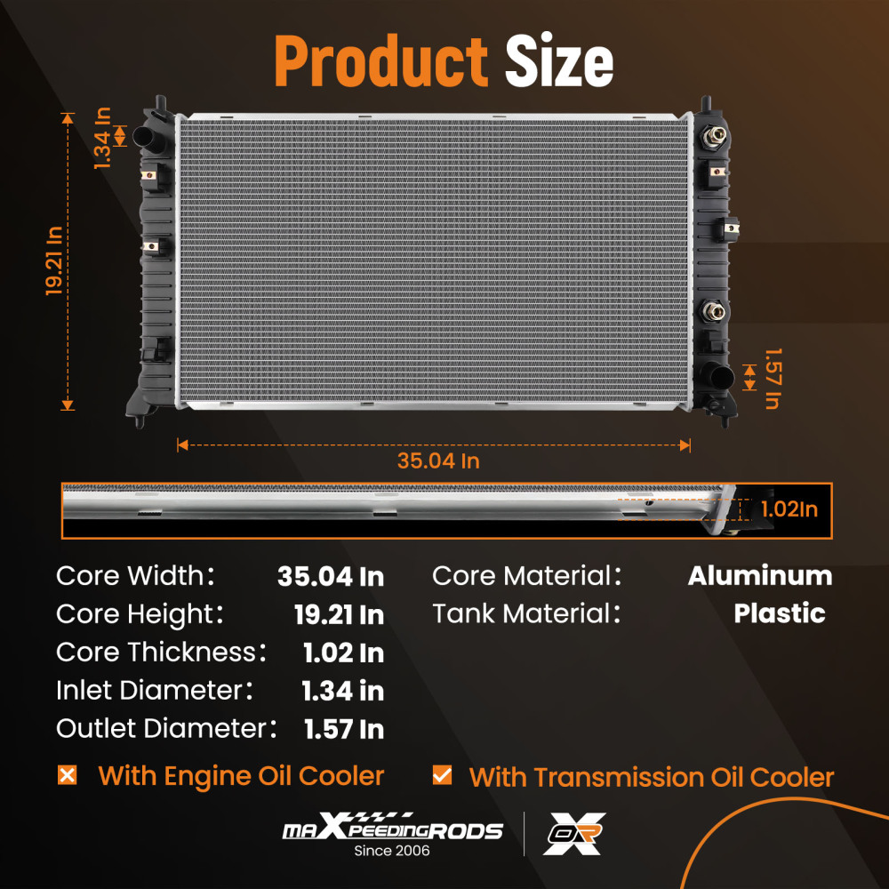 Radiator compatible for Chevy Silverado 1500 compatible for GMC Sierra 1500 5.3L 6.2L 2019-24 23388801