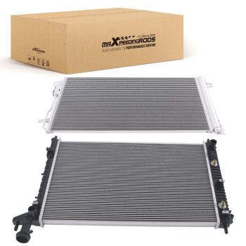Aluminum Coolant RadiatorAC Condenser compatible for Chevy Traverse 3.6L 2009-17 CU13007