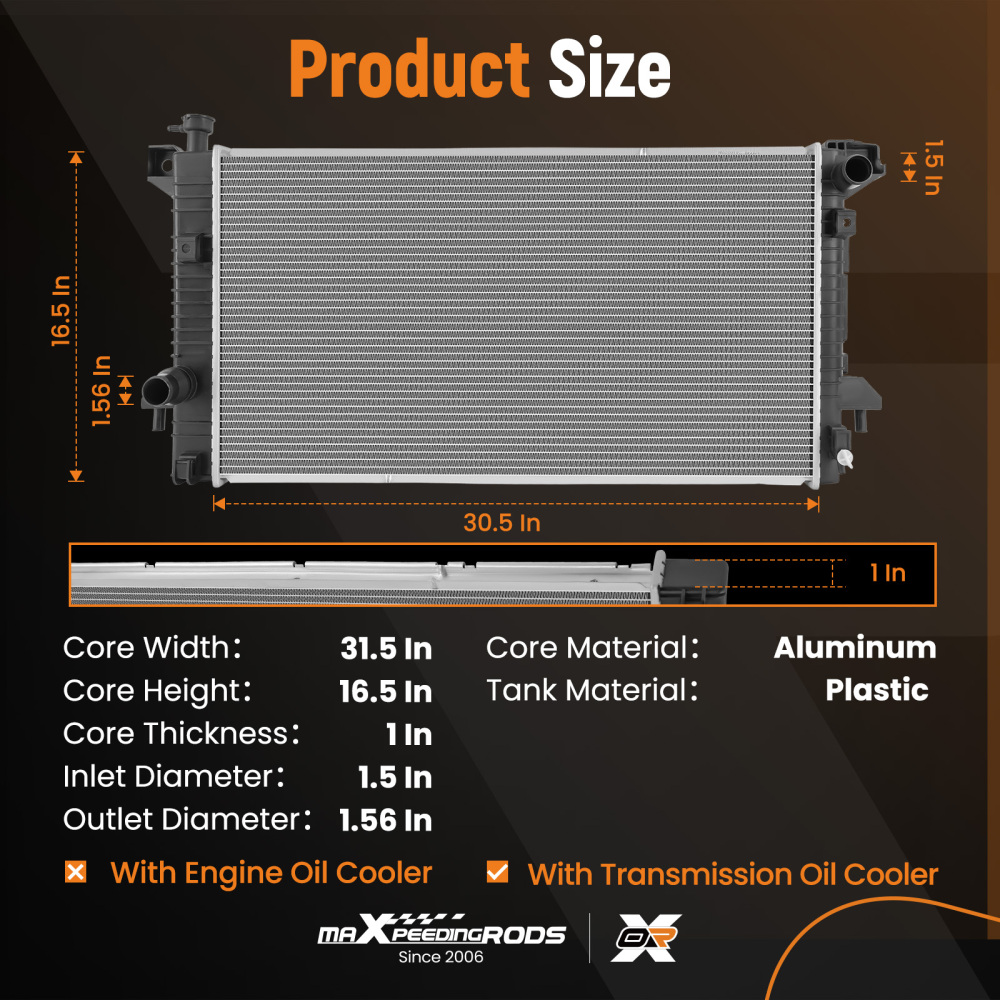 Radiator For 2009-14 compatible for Ford Expedition 5.4L V82009-10 compatible for Ford F-150 4.6L 5.4L