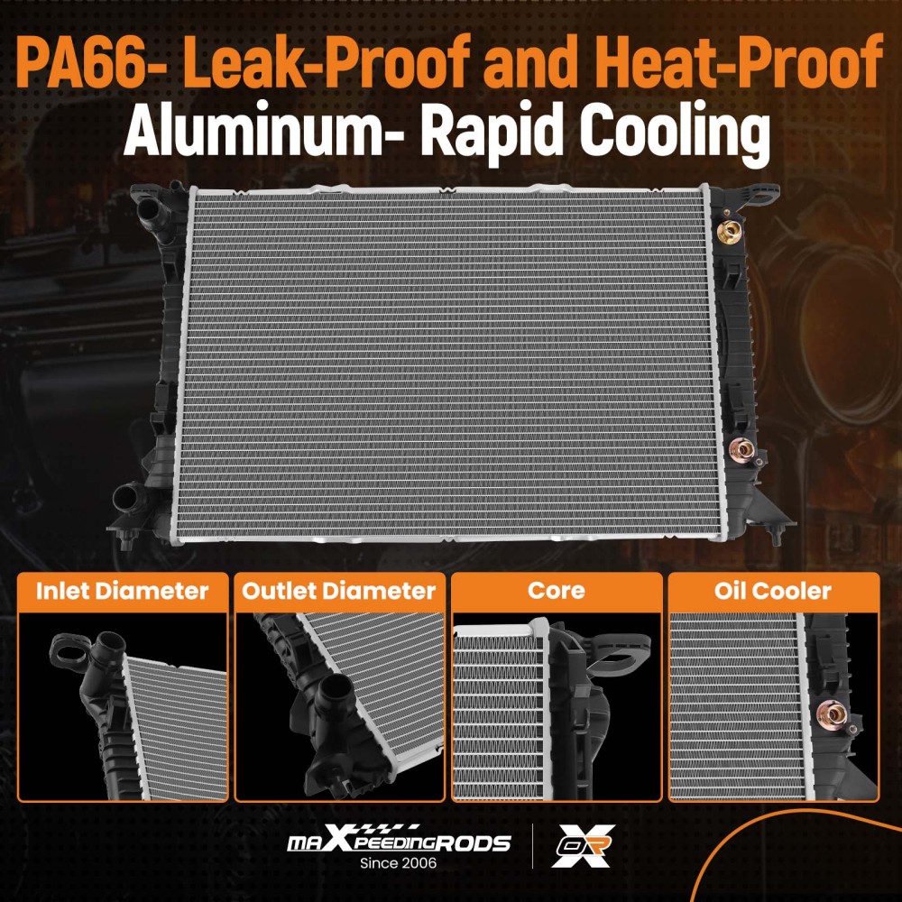 Aluminum Core Radiator compatible for Audi A4 2.0L 2009-2016 CU13188 8K0121251AJ 1PC