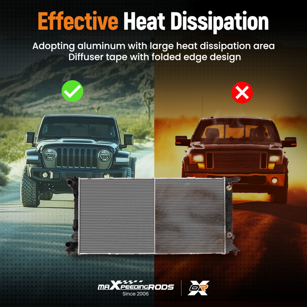 Aluminum Core Radiator compatible for Audi A4 2.0L 2009-2016 CU13188 8K0121251AJ 1PC