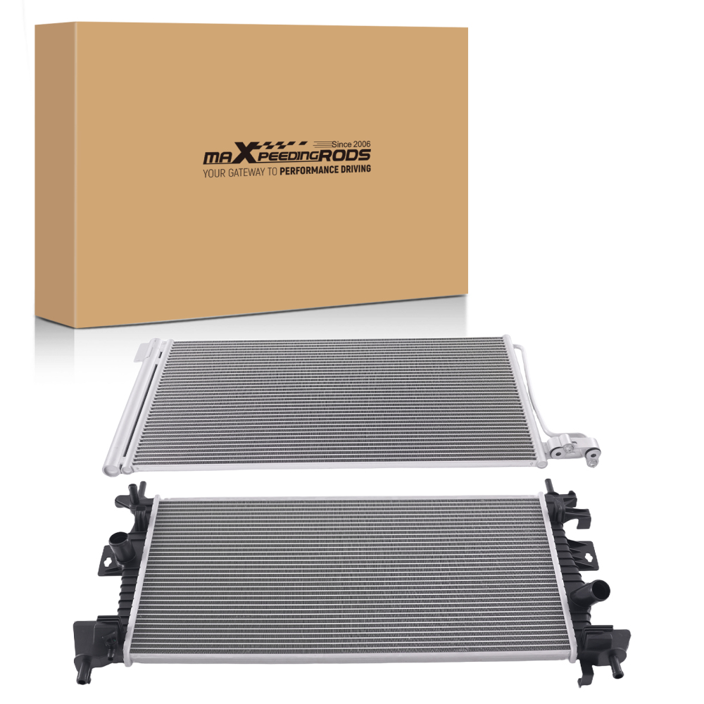Aluminum RadiatorAC Condenser compatible for Ford Focus 2.0L 1999CC 2015-2018 CV6Z8005A