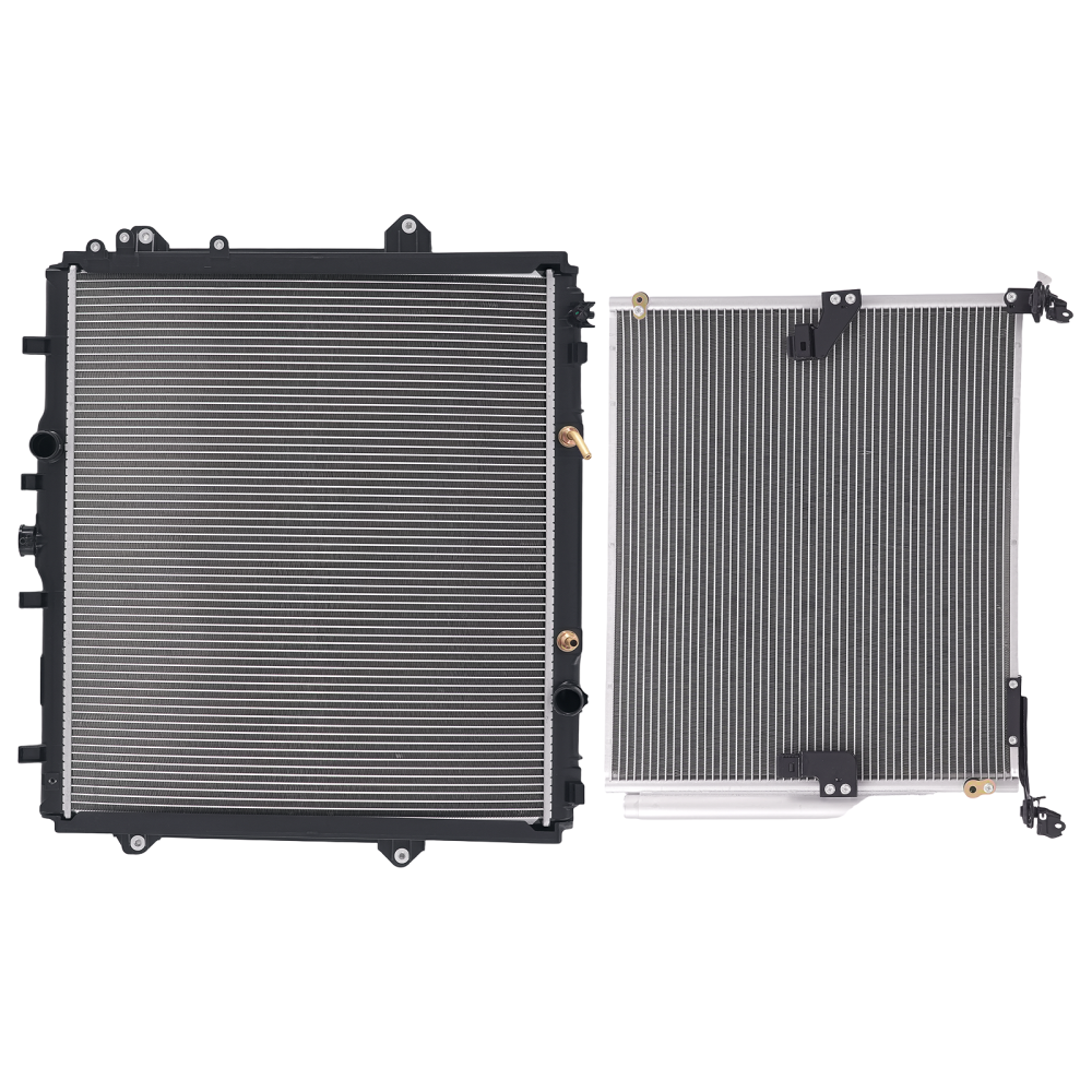 Aluminum RadiatorAC Condenser Assembly compatible for Toyota 4Runner V6 4.0L 2010-2020