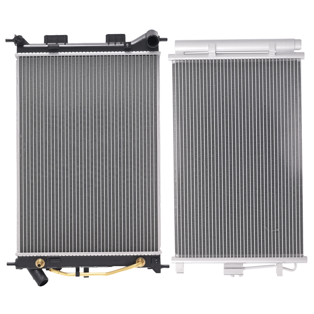 Aluminum Coolant RadiatorAC Condenser compatible for Kia Soul L4 2012-13 253103X101
