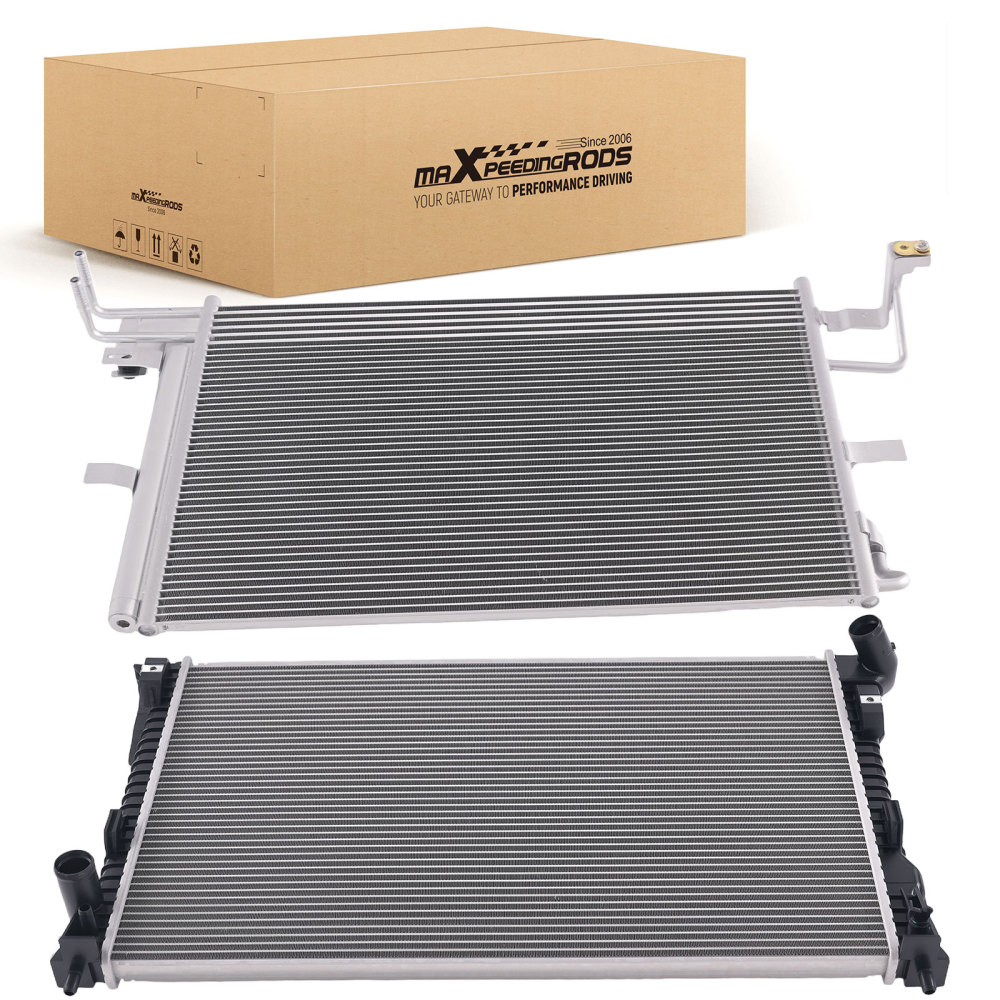 Aluminum Coolant RadiatorAC Condenser compatible for Ford Explorer 3.5L 2016-2018 13362
