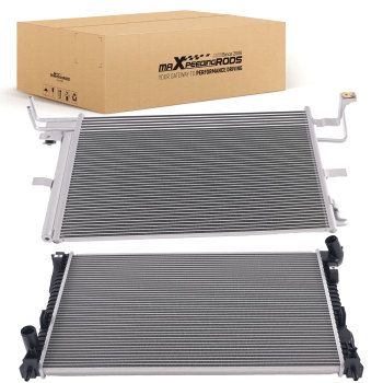 Aluminum Coolant RadiatorAC Condenser compatible for Ford Explorer 3.5L 2016-2018 13362
