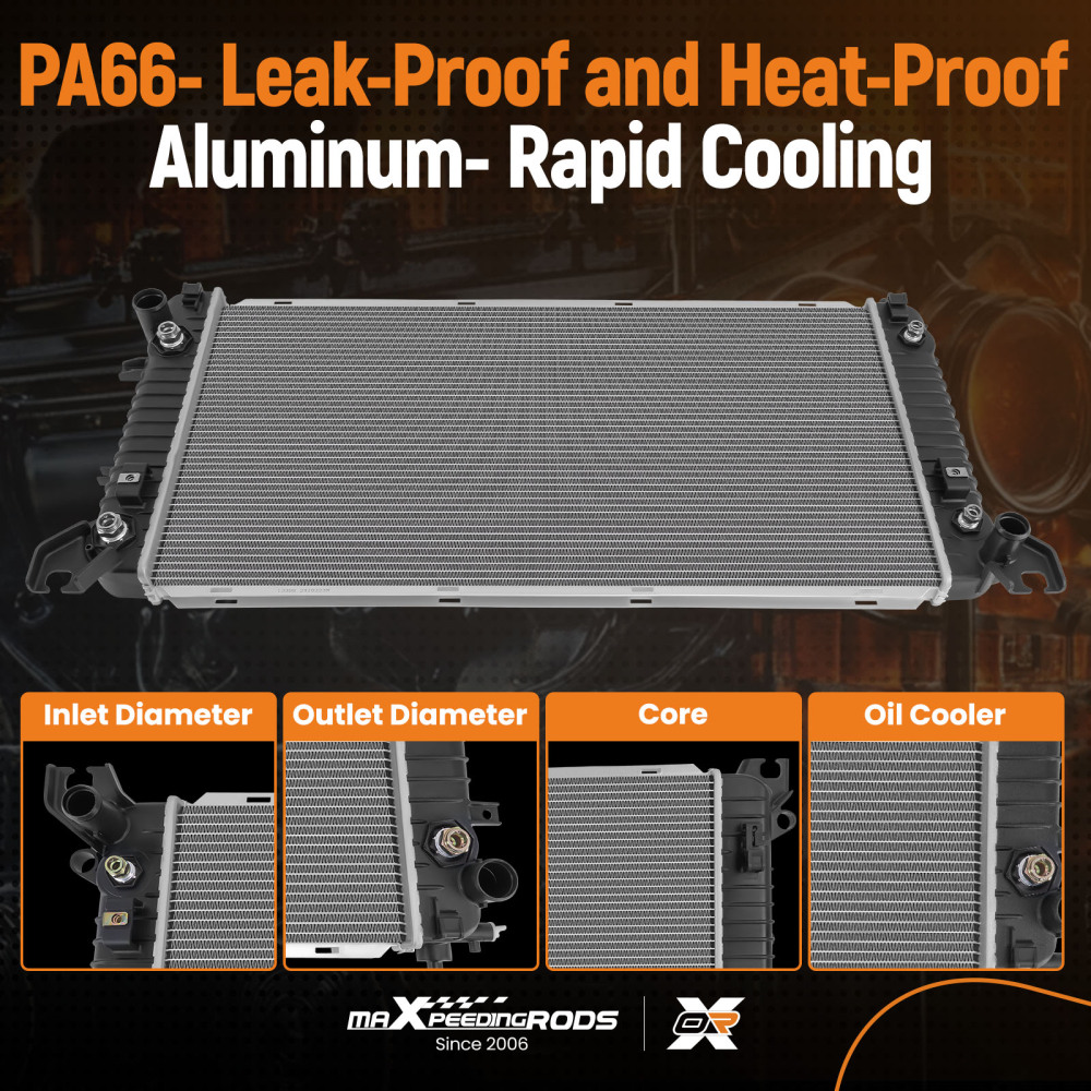 Radiator For 2014-2015 compatible for Chevrolet Silverado 1500 5.3L or 6.2L CU13398 CU13397