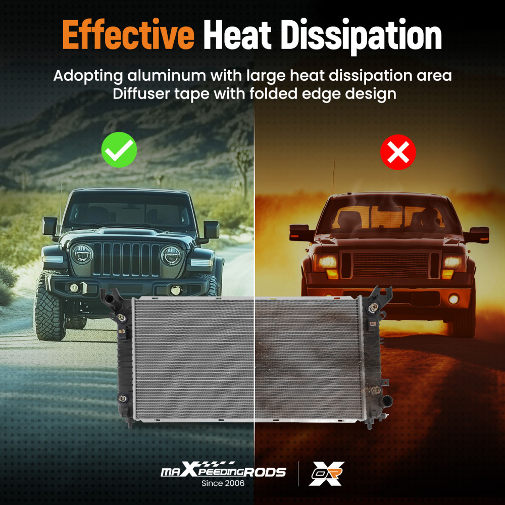 Radiator For 2014-2015 compatible for Chevrolet Silverado 1500 5.3L or 6.2L CU13398 CU13397