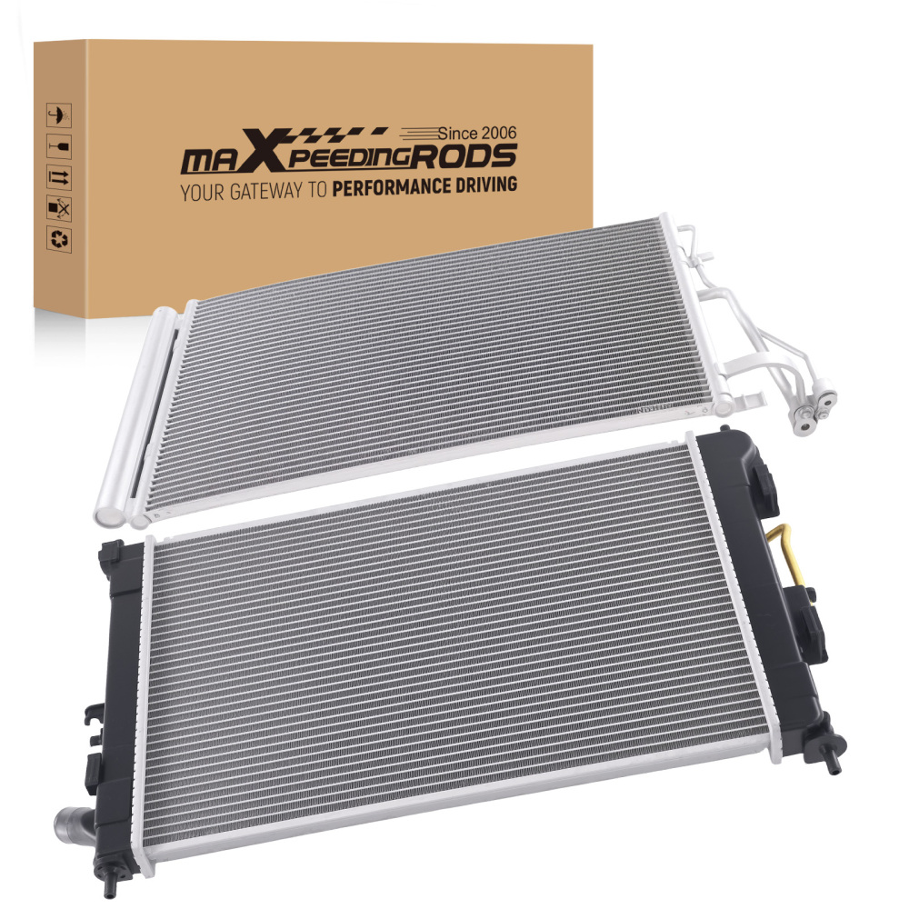 Aluminum RadiatorAC Condenser compatible for Hyundai Elantra 1.8L 2014-2016 DPI13412