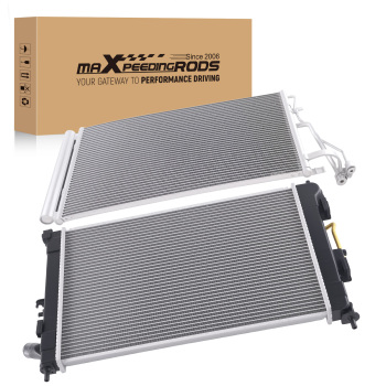 Aluminum RadiatorAC Condenser compatible for Hyundai Elantra 1.8L 2014-2016 DPI13412