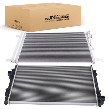 Aluminum RadiatorAC Condenser compatible for VW Golf Alltrack 1.8L 2017-2019 CU13529