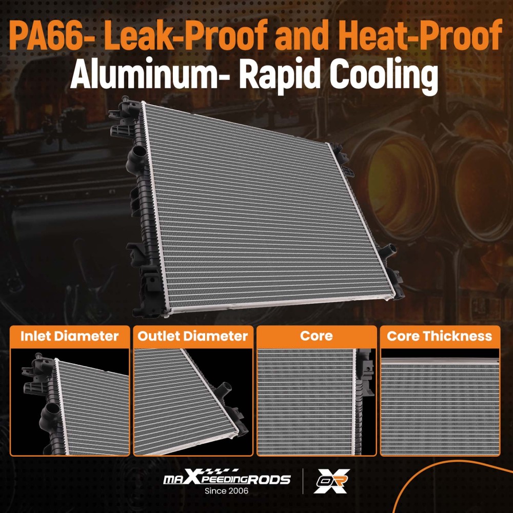 Aluminum Radiator compatible for Ford Edge 2015-2018 compatible for Lincoln Nautilus 2019-2020 2.7L 2.0L