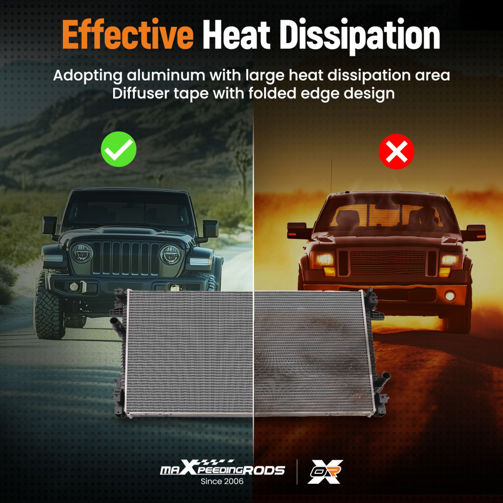 Aluminum Radiator compatible for Ford Edge 2015-2018 compatible for Lincoln Nautilus 2019-2020 2.7L 2.0L