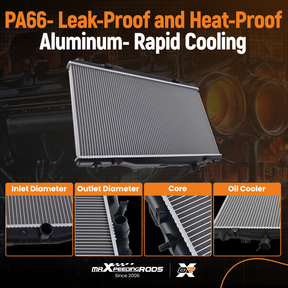 Aluminum Radiator compatible for Honda Accord 1.5L 2.0L 2018-2022 HO3010245 Direct Fit