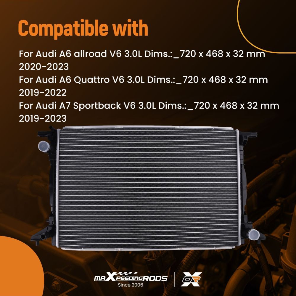 Radiatore Auto compatibile per Audi S4 S5 V6 3.0L 2018-2020 13773 Premium Plus