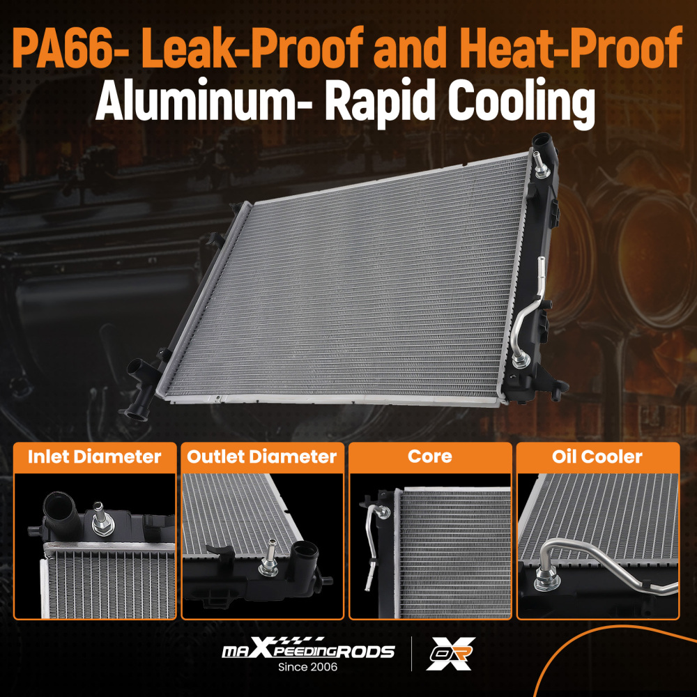 Engine Radiator compatible for Hyundai Santa Fe compatible for Kia Sorento 2010-2019 RAD13194