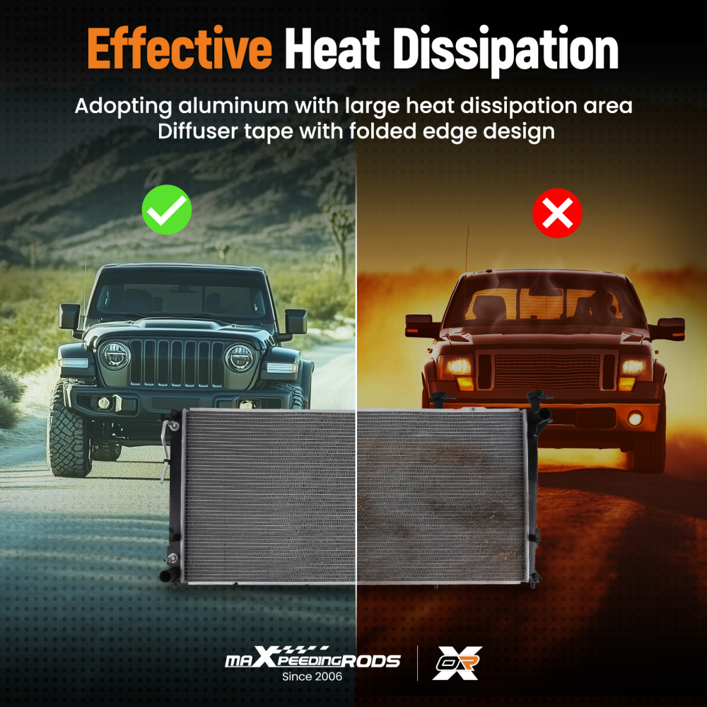 Engine Radiator compatible for Hyundai Santa Fe compatible for Kia Sorento 2010-2019 RAD13194