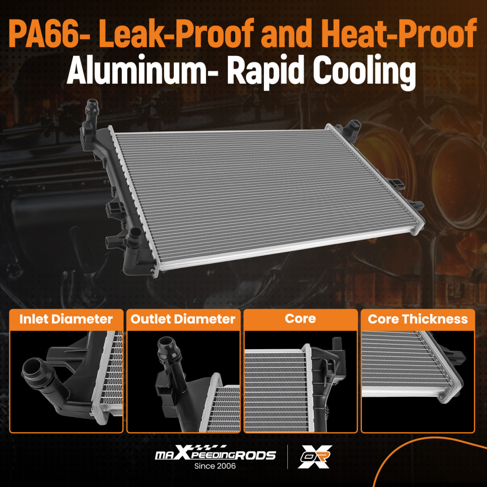 Aluminum Core Radiator For 2019 compatible for Golf with Turbo 5Q0121251HS 5Q0121251GB